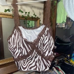 brown zebra crop tank